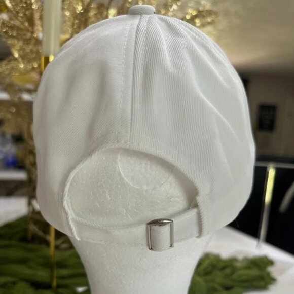 White Rhinestone Baseball Cap – Elegant Bling Hat for Women - Picture 5 of 7